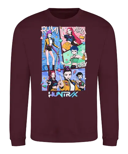 Huntrix – Hunter’s Instinct - huntrix, elite hunters, instinct fighters, anime battle squad, monster slayer team, dark fantasy anime, action anime, combat unit, anime warriors, manga style, japanese anime, anime art, hunter guild, battle instinct, anime aesthetic - Sweatshirt