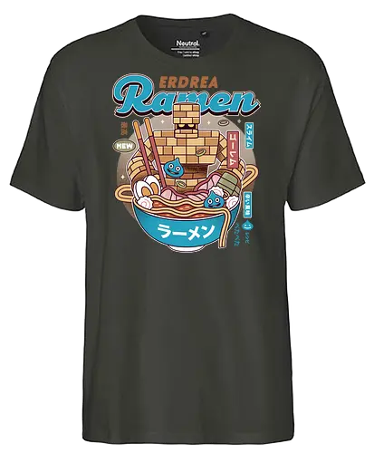 Erdrea Monsters Ramen Vintage - erdrea, rpg, jrpg, echoes of an elusive age, ramen, Quest, dragon quest xi, slime, king slime, monsters, golem, gaming, gamer, video game, video games - Fairtrade T-Shirt
