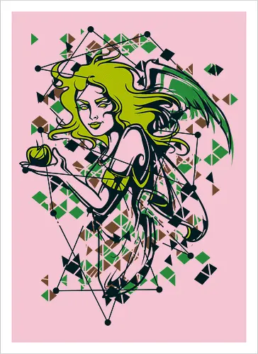 Cyber Angel Aesthetic Neon Green Glitch