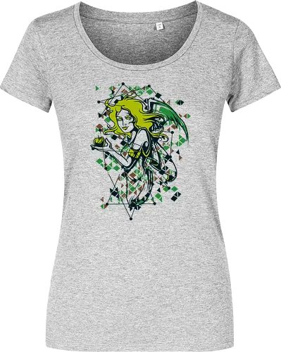 Cyber Angel Aesthetic Neon Green Glitch