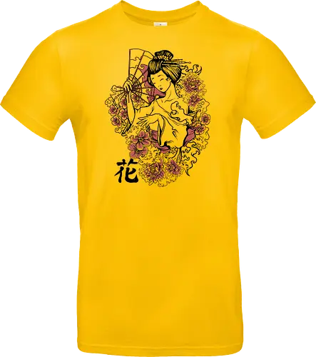 Minimalist Japanese Geisha Floral Silhouette