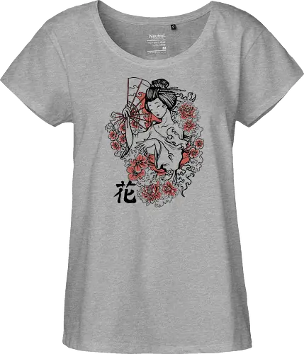Minimalist Japanese Geisha Floral Silhouette
