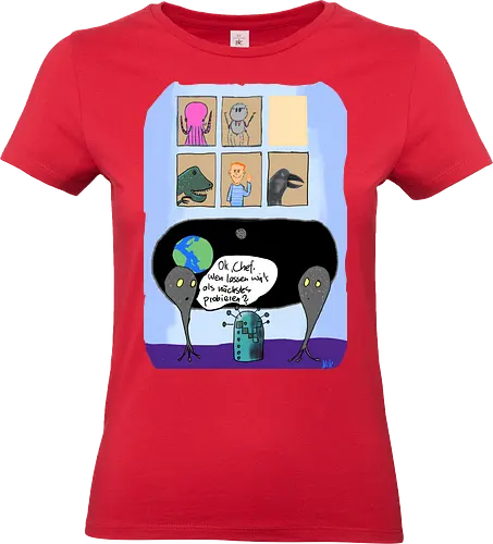 Wer darf als nächster? - Evolution, Erdgeschichte, Zivilisationen, Civilisation, Klimawandel - Standard T-Shirt (Frauen)