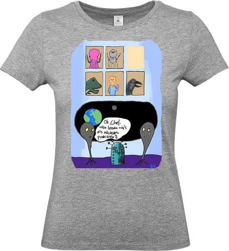 Wer darf als nächster? - Evolution, Erdgeschichte, Zivilisationen, Civilisation, Klimawandel - Standard T-Shirt (Frauen)