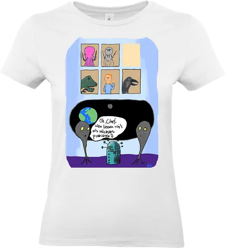 Wer darf als nächster? - Evolution, Erdgeschichte, Zivilisationen, Civilisation, Klimawandel - Standard T-Shirt (Frauen)