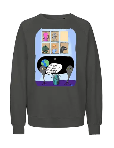 Wer darf als nächster? - Evolution, Erdgeschichte, Zivilisationen, Civilisation, Klimawandel - Fairtrade Sweatshirt