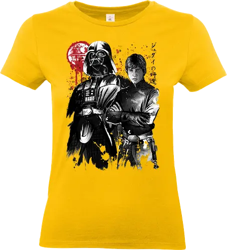 Dark and light - retro, vintage, moon, galaxy, space, movies, 70s, 80s, science fiction - Standard T-Shirt (Frauen)