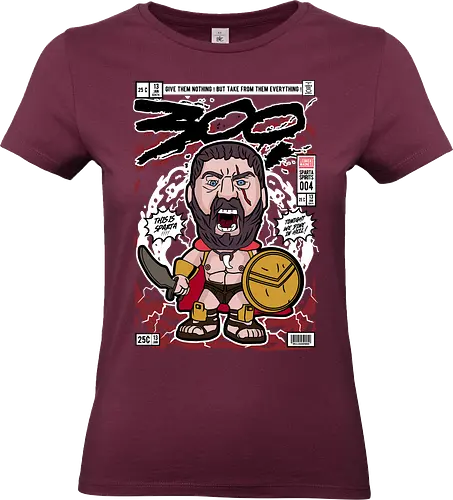 300 – Spartan Warrior - 300 movie, spartan warrior, leonidas sparta, ancient battle, greek warrior, funko style, chibi warrior, movie character, pop figure style, stylized figure, collectible design, warrior aesthetic, battle scene, cinematic design, cute stylized - Standard T-Shirt (Frauen)