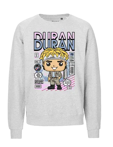 Simon Le Bon – 80s Icon - simon le bon, duran duran, 80s music, pop band, music icon, singer style, funko style, chibi musician, pop figure style, stylized singer, collectible design, retro aesthetic, music legend, vintage vibe, cute stylized - Fairtrade Sweatshirt