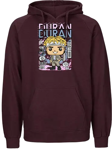 Simon Le Bon – 80s Icon - simon le bon, duran duran, 80s music, pop band, music icon, singer style, funko style, chibi musician, pop figure style, stylized singer, collectible design, retro aesthetic, music legend, vintage vibe, cute stylized - Fairtrade Hoodie