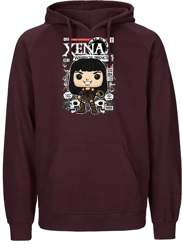 Xena – Warrior Princess - xena warrior princess, xena, fantasy warrior, tv series, strong female hero, funko style, chibi warrior, pop figure style, stylized character, collectible design, battle heroine, sword warrior, retro tv, heroic aesthetic, cute stylized - Fairtrade Hoodie