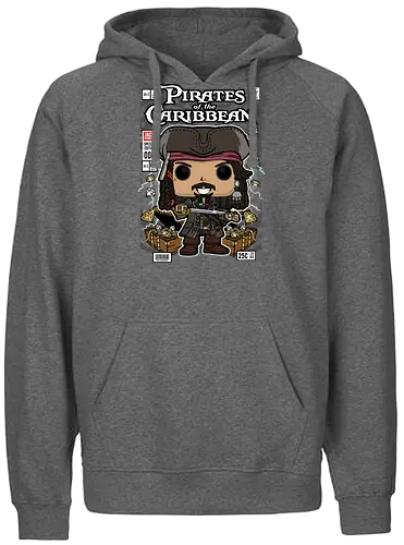 Jack Sparrow – Pirate Captain - jack sparrow, pirates of the caribbean, pirate captain, movie character, adventure film, funko style, chibi pirate, pop figure style, stylized character, collectible design, pirate aesthetic, ocean adventure, cinematic icon, cute stylized, pirate life - Fairtrade Hoodie