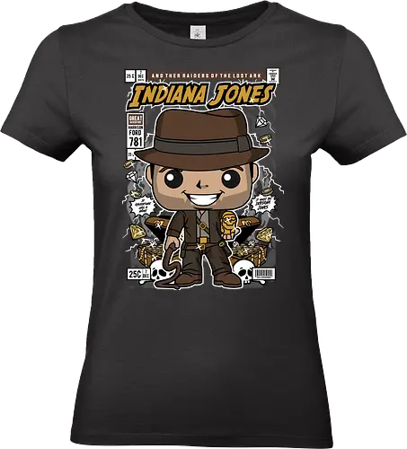 Adventure Explorer - explorer hero, adventure movie, archaeologist, treasure hunter, funko style, chibi adventurer, pop figure style, stylized character, collectible design, action hero, cinematic icon, classic film, adventure aesthetic, cute stylized - Standard T-Shirt (Frauen)