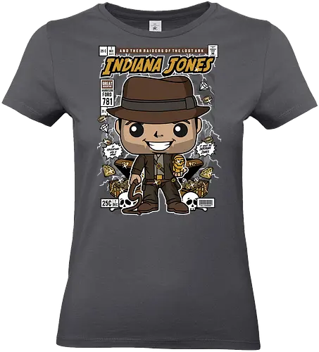 Adventure Explorer - explorer hero, adventure movie, archaeologist, treasure hunter, funko style, chibi adventurer, pop figure style, stylized character, collectible design, action hero, cinematic icon, classic film, adventure aesthetic, cute stylized - Standard T-Shirt (Frauen)