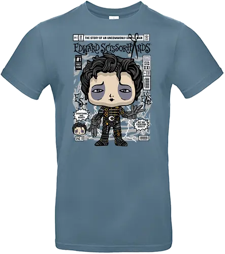Edward Scissorhands – Gentle Soul - edward scissorhands, gothic character, dark fantasy film, tim burton style, scissor hands, movie character, funko style, chibi gothic, pop figure style, stylized character, collectible design, sad aesthetic, fantasy romance, cute dark, iconic film - Standard T-Shirt
