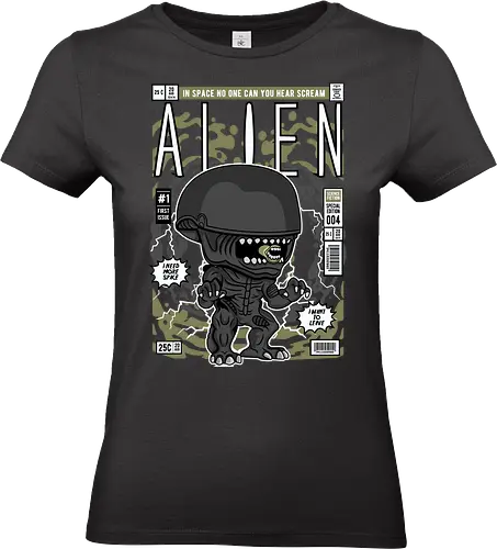 Alien – Xenomorph Creature - alien movie, xenomorph, sci fi horror, space creature, horror film, extraterrestrial, funko style, chibi alien, pop figure style, stylized monster, collectible design, sci fi aesthetic, dark creature, space horror, cute creepy - Standard T-Shirt (Frauen)