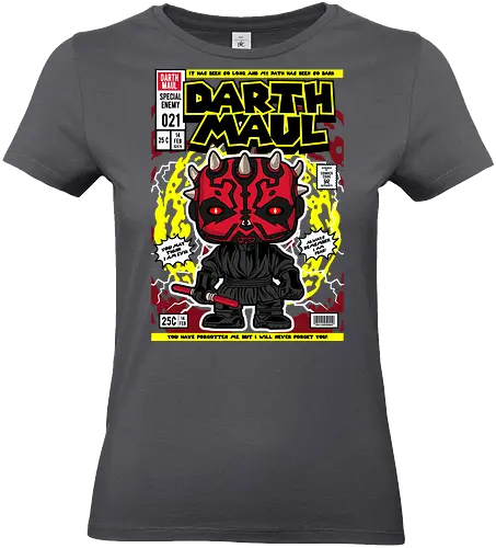Darth Maul – Sith Warrior - Space Opera, double lightsaber, dark side, sci fi saga, funko style, chibi sith, pop figure style, stylized character, collectible design, villain icon, galaxy battle, force user, cute stylized - Standard T-Shirt (Frauen)