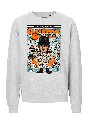 A Clockwork Orange – Alex DeLarge - a clockwork orange, alex delarge, cult film, dystopian movie, classic cinema, psychological film, funko style, chibi character, pop figure style, stylized design, collectible figure, retro aesthetic, film icon, vintage cinema, cute stylized - Fairtrade Sweatshirt