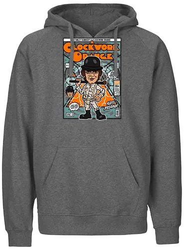 A Clockwork Orange – Alex DeLarge - a clockwork orange, alex delarge, cult film, dystopian movie, classic cinema, psychological film, funko style, chibi character, pop figure style, stylized design, collectible figure, retro aesthetic, film icon, vintage cinema, cute stylized - Fairtrade Hoodie