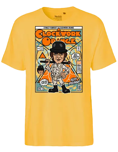 A Clockwork Orange – Alex DeLarge - a clockwork orange, alex delarge, cult film, dystopian movie, classic cinema, psychological film, funko style, chibi character, pop figure style, stylized design, collectible figure, retro aesthetic, film icon, vintage cinema, cute stylized - Fairtrade T-Shirt