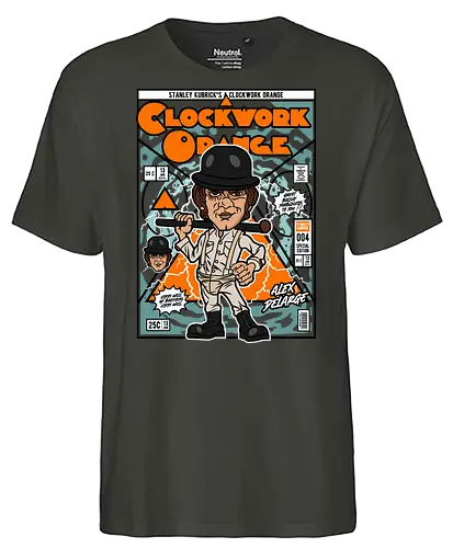 A Clockwork Orange – Alex DeLarge - a clockwork orange, alex delarge, cult film, dystopian movie, classic cinema, psychological film, funko style, chibi character, pop figure style, stylized design, collectible figure, retro aesthetic, film icon, vintage cinema, cute stylized - Fairtrade T-Shirt