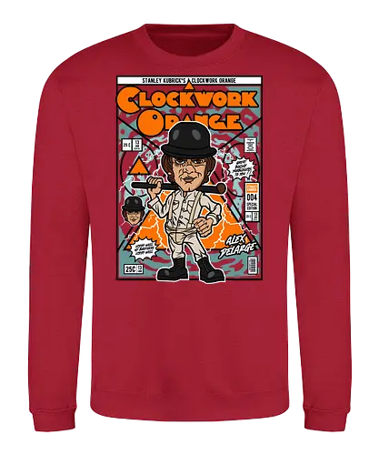A Clockwork Orange – Alex DeLarge - a clockwork orange, alex delarge, cult film, dystopian movie, classic cinema, psychological film, funko style, chibi character, pop figure style, stylized design, collectible figure, retro aesthetic, film icon, vintage cinema, cute stylized - Sweatshirt