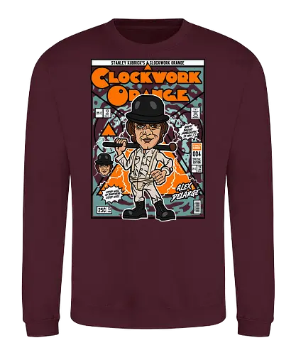 A Clockwork Orange – Alex DeLarge - a clockwork orange, alex delarge, cult film, dystopian movie, classic cinema, psychological film, funko style, chibi character, pop figure style, stylized design, collectible figure, retro aesthetic, film icon, vintage cinema, cute stylized - Sweatshirt