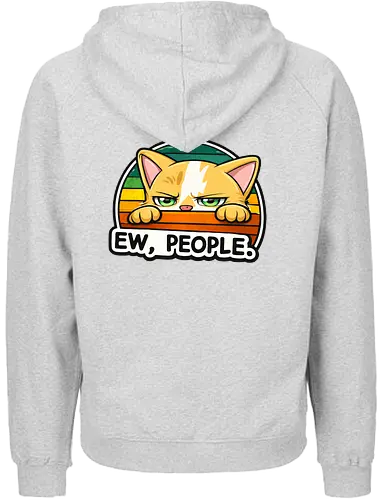 Ew, People. Back - Simlow, Twitch, Streamer, Katze, Chaos, Liebe, Herz - Fairtrade Hoodie
