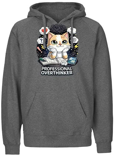 Professional Overthinker - Simlow, Twitch, Streamer, Katze, Chaos - Fairtrade Hoodie
