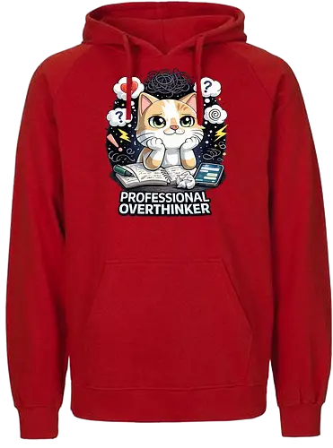 Professional Overthinker - Simlow, Twitch, Streamer, Katze, Chaos - Fairtrade Hoodie