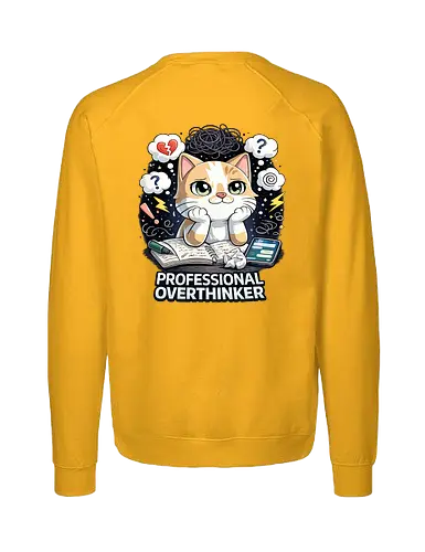 Professional Overthinker Back - Simlow, Twitch, Streamer, Katze, Chaos - Fairtrade Sweatshirt