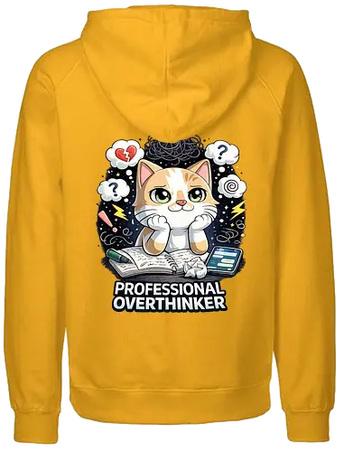 Professional Overthinker Back - Simlow, Twitch, Streamer, Katze, Chaos - Fairtrade Hoodie