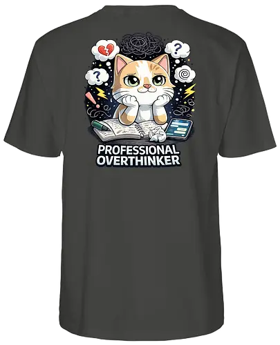 Professional Overthinker Back - Simlow, Twitch, Streamer, Katze, Chaos - Fairtrade T-Shirt