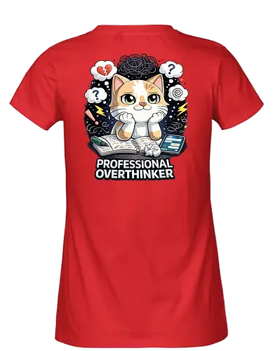 Professional Overthinker Back - Simlow, Twitch, Streamer, Katze, Chaos - Fairtrade Girl Shirt