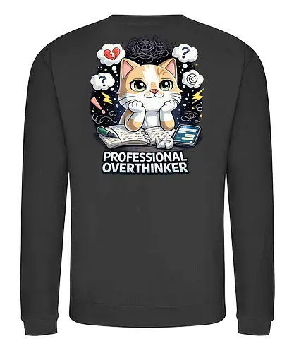 Professional Overthinker Back - Simlow, Twitch, Streamer, Katze, Chaos - Sweatshirt