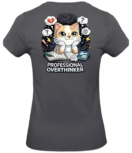 Professional Overthinker Back - Simlow, Twitch, Streamer, Katze, Chaos - Standard T-Shirt (Frauen)