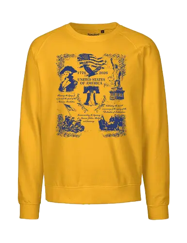 250th Anniversary USA - 250th anniversary, 1776, 1776 2026, 250 years, 250 years america, 4th of july, america, bicentennial, fourth of july, history, independence day, memorial day, patriotic, red white and blue, semiquincentennial - Fairtrade Sweatshirt