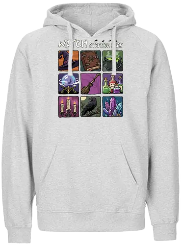 Witch Starter Pack - witch, broom, dark, emo, evil, fantasy, goth, gothic, halloween, hex, magic, pack, witchcraft, witchy, wizard - Fairtrade Hoodie