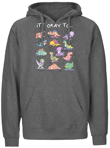 Its Okay To - its okay to be different, autism, autism advocacy, autism awareness, autism dad, autism mom, autistic, awareness, dinosaur, diversity, inclusion, its ok to be different, mental health, neurodiversity, spectrum - Fairtrade Hoodie