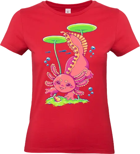AXLT - axolotl, cute, nature, pink, kawaii, pond, water, animal, fantasy - Standard T-Shirt (Frauen)