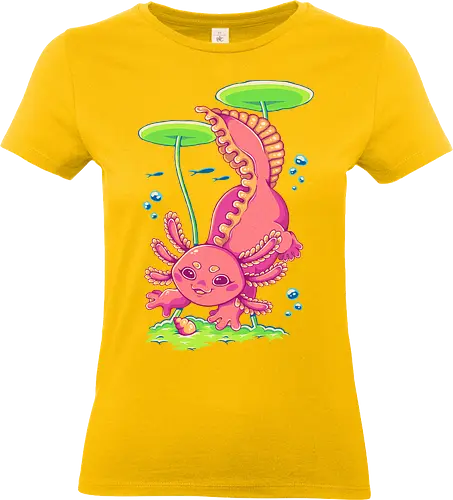 AXLT - axolotl, cute, nature, pink, kawaii, pond, water, animal, fantasy - Standard T-Shirt (Frauen)