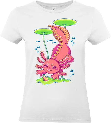 AXLT - axolotl, cute, nature, pink, kawaii, pond, water, animal, fantasy - Standard T-Shirt (Frauen)
