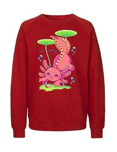 AXLT - axolotl, cute, nature, pink, kawaii, pond, water, animal, fantasy - Fairtrade Sweatshirt