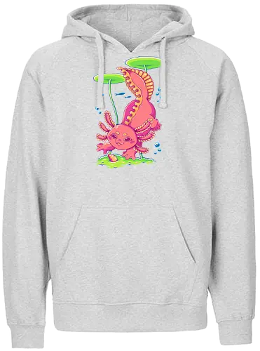 AXLT - axolotl, cute, nature, pink, kawaii, pond, water, animal, fantasy - Fairtrade Hoodie