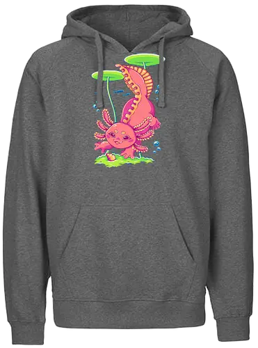 AXLT - axolotl, cute, nature, pink, kawaii, pond, water, animal, fantasy - Fairtrade Hoodie