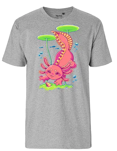 AXLT - axolotl, cute, nature, pink, kawaii, pond, water, animal, fantasy - Fairtrade T-Shirt