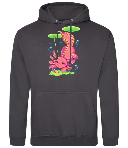 AXLT - axolotl, cute, nature, pink, kawaii, pond, water, animal, fantasy - Standard Hoodie