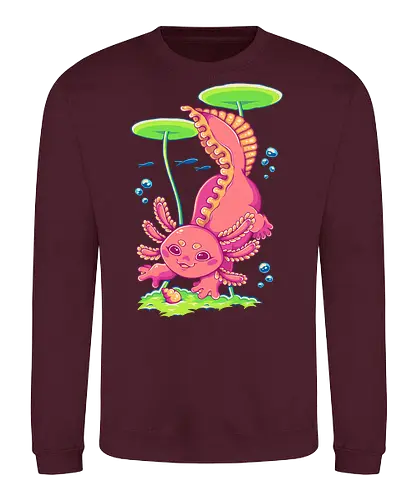 AXLT - axolotl, cute, nature, pink, kawaii, pond, water, animal, fantasy - Sweatshirt