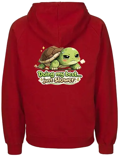 Doing my best… just slower Back - Smilow, Twitch, Streamer, Katze, Chaos, Turtle - Fairtrade Hoodie