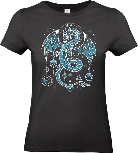 Frozen Dice Dragon - blue dragon, frozen, d20, dice, geeky, nerdy, tabletop, rpg, gaming, gamer, fantasy, geometric, dungeon master, dm, roleplay - Standard T-Shirt (Frauen)